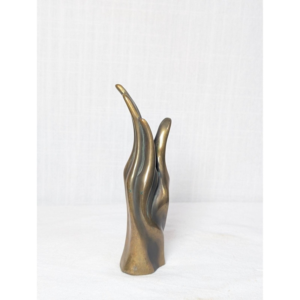 Vintage 1979 Bob Bennett Signed Bronze Hand Sculpture Bud Vase Modernist Art - Picture 10 of 14